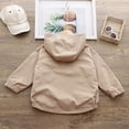 thumbnail image 6 of mgoYE Toddler Boys Windbreaker Casual Outerwear Kids Lightweight Zip Hooded Jacket Baby Cute Coat(Khaki,110), 6 of 7