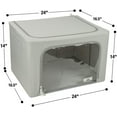 thumbnail image 6 of Sorbus Stackable Collapsible Storage Bins with Clear Window and Handles for Organizing Clothes, Bedding, and More Gray (2-Pack), 6 of 11
