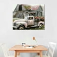thumbnail image 2 of Shiartex  Rustic Farmhouse Barn Canvas Wall Art Framed Misty Countryside Field Landscape Painting Rusty Old Truck Loaded With Flowers Picture Prints for Living Room Office Decor 20x16in, 2 of 6