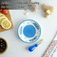 thumbnail image 2 of Ceramic Garlic Grater Plate - Handmade 4 Pcs Press - Natural Grinder - Decorative Mincer - , Grater - Hand Dish for Garlic (Blue), 2 of 7