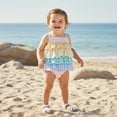 thumbnail image 4 of CUZIBR Swimsuit Girls Cute Bow Spaghetti Strap Ruffled Bodysuit Onesize Fashion Fruit Print Beachwear With Hat Sun Protection Bathing Suit,Multicolour2,18-24 Months, 4 of 4