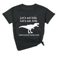 thumbnail image 1 of TSADFHJI Hauts d'Été pour Femmes en Solde Mode Moderne Confortable Col Rond Imprimé Dinosaure T-Shirt TTG Gris, 1 of 2