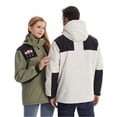 thumbnail image 4 of Kmdttou Women's Heated Waterproof Rain Jacket Warm Winter Snow Coat Mountain Windbreaker Hooded Raincoat Jacket Beige L, 4 of 4