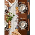 thumbnail image 5 of Table Runners 36 Inches Long Dress Scarves, Orange Blue Fall Farmhouse Kitchen/Dining Table Runner, Short Coffee Tablerunners, Vintage Thanksgiving Pumpkins Maple Leaf 13x36 Inch, 5 of 7
