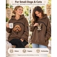 thumbnail image 6 of Pet Carrier Hoodie with Dog Pouch, Sweatshirt Cat Carrying Pocket Hoodie | Zippered Front Carrier for Small Dogs & Cats, Kangaroo Side Pocket, Sleeve Storage Big Size Soft(Brown,2XL), 6 of 9