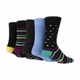 thumbnail image 1 of Mens Pattern Bamboo Fiber Socks | 5 Pairs | Sockshop Wildfeet | Colourful Dress Socks, 1 of 2