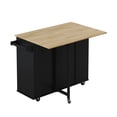 thumbnail image 5 of Kitchen Island Cart, Rolling Kitchen Island with Drop Leaf and 2 Door Cabinet, Two Drawers, Spice Rack, Towel Holder, Wine Rack (Black), 5 of 7