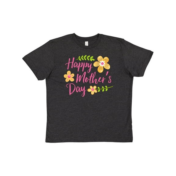 Inktastic Happy Mothers Day with flowers Youth T-Shirt