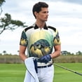 thumbnail image 5 of Balery Watercolor Turtle3 Printed Men’s Short Sleeve Polo Shirt, Midweight Men's Shirt,Golf Polo shirts -Small, 5 of 8