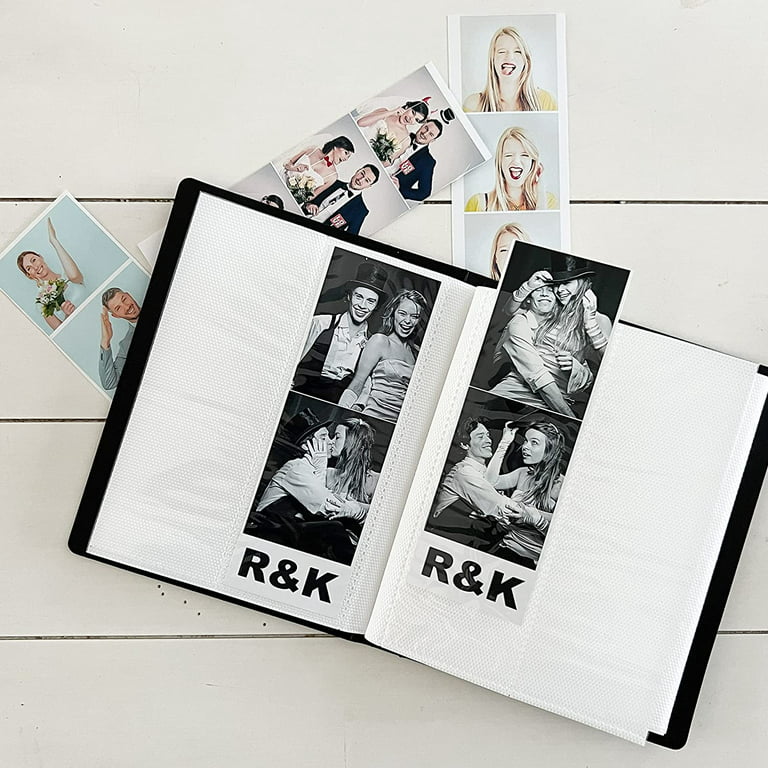 Photo Album For Photo Booth 2x6 Photos - For Wedding or Party Pictures -  Holds 120 Photobooth 2x6 Photo Strips - Slide In - Black