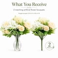 thumbnail image 4 of Artificial Flowers Arrangements Peony Silk Hydrangea Bouquet Carnations Realistic Plastic 2 Pack White, 4 of 8