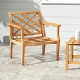thumbnail image 3 of GVN Outdoor Kitchen Chair, Dinner Chairs,Teak Wood Slatted Patio Chair Armchair with Cozy Backrest and Armrests, 3 of 9