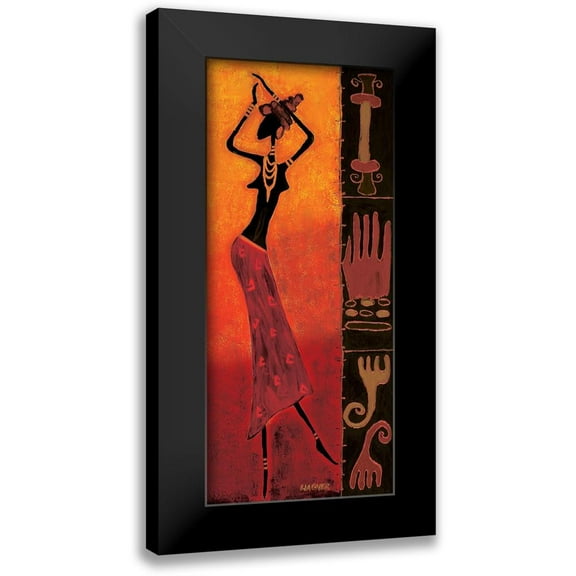 Wagner, Dorota 8x14 Black Modern Framed Museum Art Print Titled - Dancing Black Girl II