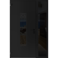 thumbnail image 2 of Front Exterior Prehung Steel Door / Ronex 1477 Black Enamel / Side Exterior Window Sidelite / Stainless Inserts Entry Metal Modern Painted W36+14x80 Right-hand, 2 of 5