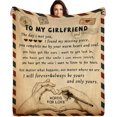 thumbnail image 2 of Gifts for Girlfriend to My Girlfriend Blanket Romantic Gifts for Her I Love You Throw Blankets Birthday Anniversary Presents Blankets for Bed Sofa 50"x60", 2 of 6