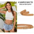 thumbnail image 2 of 4 Pack Women Leather Belts Faux Leather Jeans Belt with Double O Ring Buckle, 2 of 7
