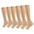 thumbnail image 1 of Aosijia 5 Pairs Unisex Compression Socks Toe Open Leg Support Stocking Knee High Socks with Zipper for Mens Womens M, 1 of 8