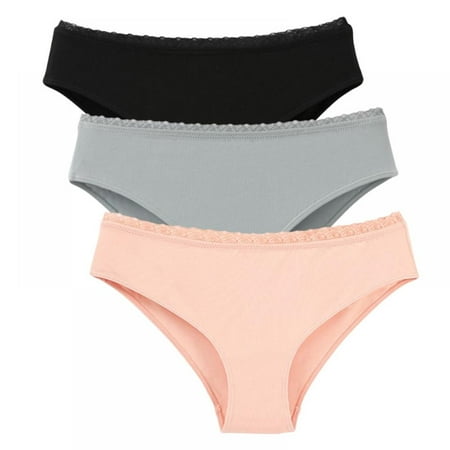 

3 Pack Womens Underwear Low Rise Breathable Briefs Cotton Hipster Panties
