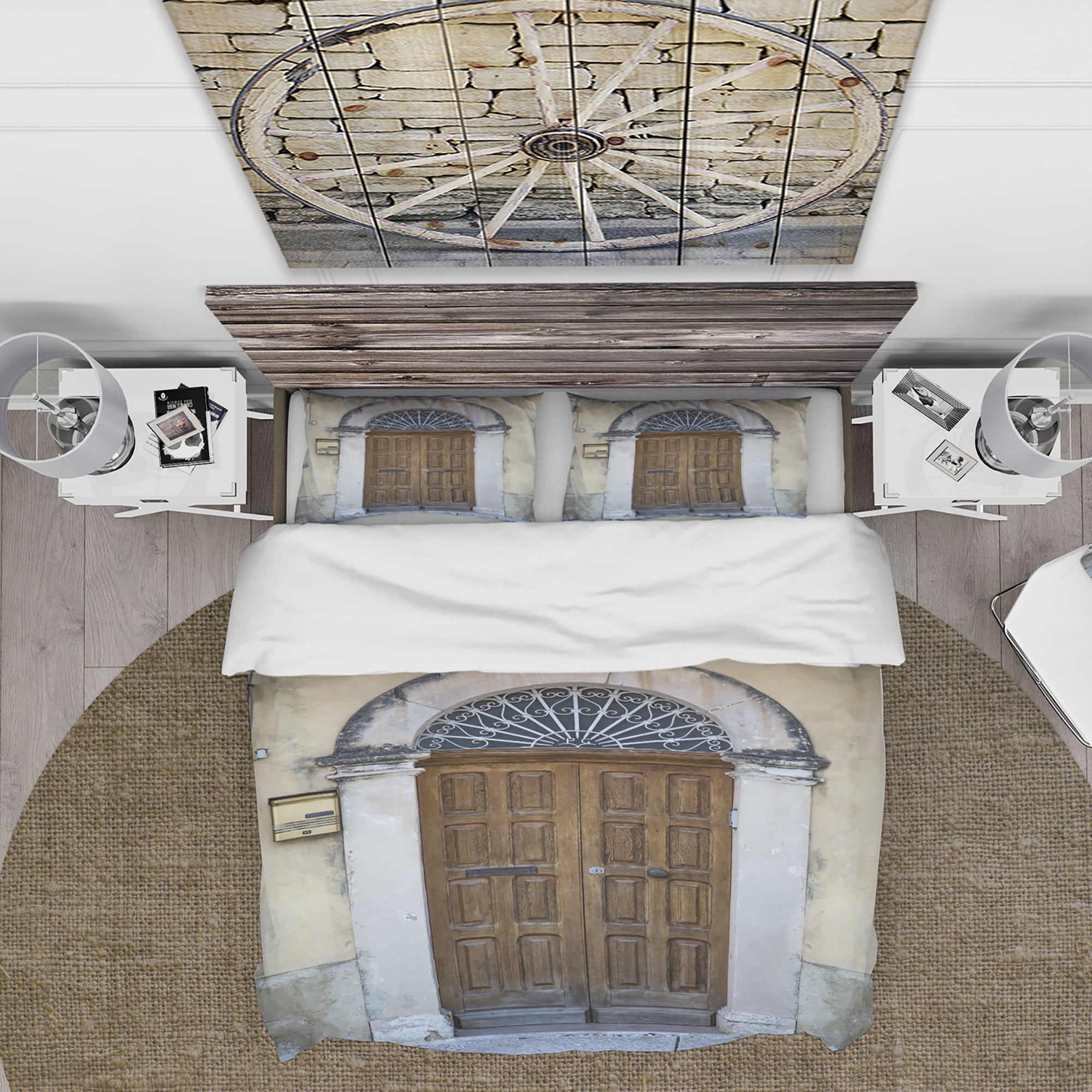 Designart 'Vintage Door in Sicily' Vintage Duvet Cover Set