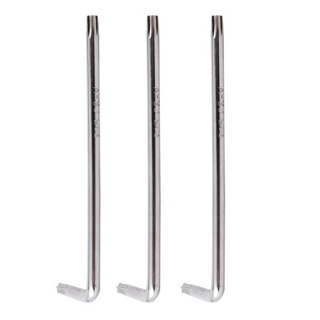 

3X Long Arm Tamper Proof Torx Star Key Wrench Silver T25 100mm