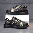 thumbnail image 2 of Ticikt Girls Sneakers Glitter Tennis Shoes Lightweight Non- Running Walking Shoes for Toddler/Little Kid/Big Kid,Color:Black,Size:6-7 Years, 2 of 8