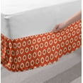 thumbnail image 2 of Ikat Bed Skirt, Repeating Oval Shapes with Grunge Effect on Orange Backdrop Abstract Vintage Design, Elastic Bedskirt Dust Ruffle Wrap Around for Bedding Decor, 4 Sizes, Orange Beige, by Ambesonne, 2 of 2