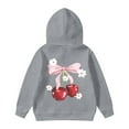 thumbnail image 3 of MUXiin Girl's Cherry Graphic Hoodie Long Sleeve Hooded Sweatshirt Cute Pullovers Tops for 2-3 Years,Grey, 3 of 4