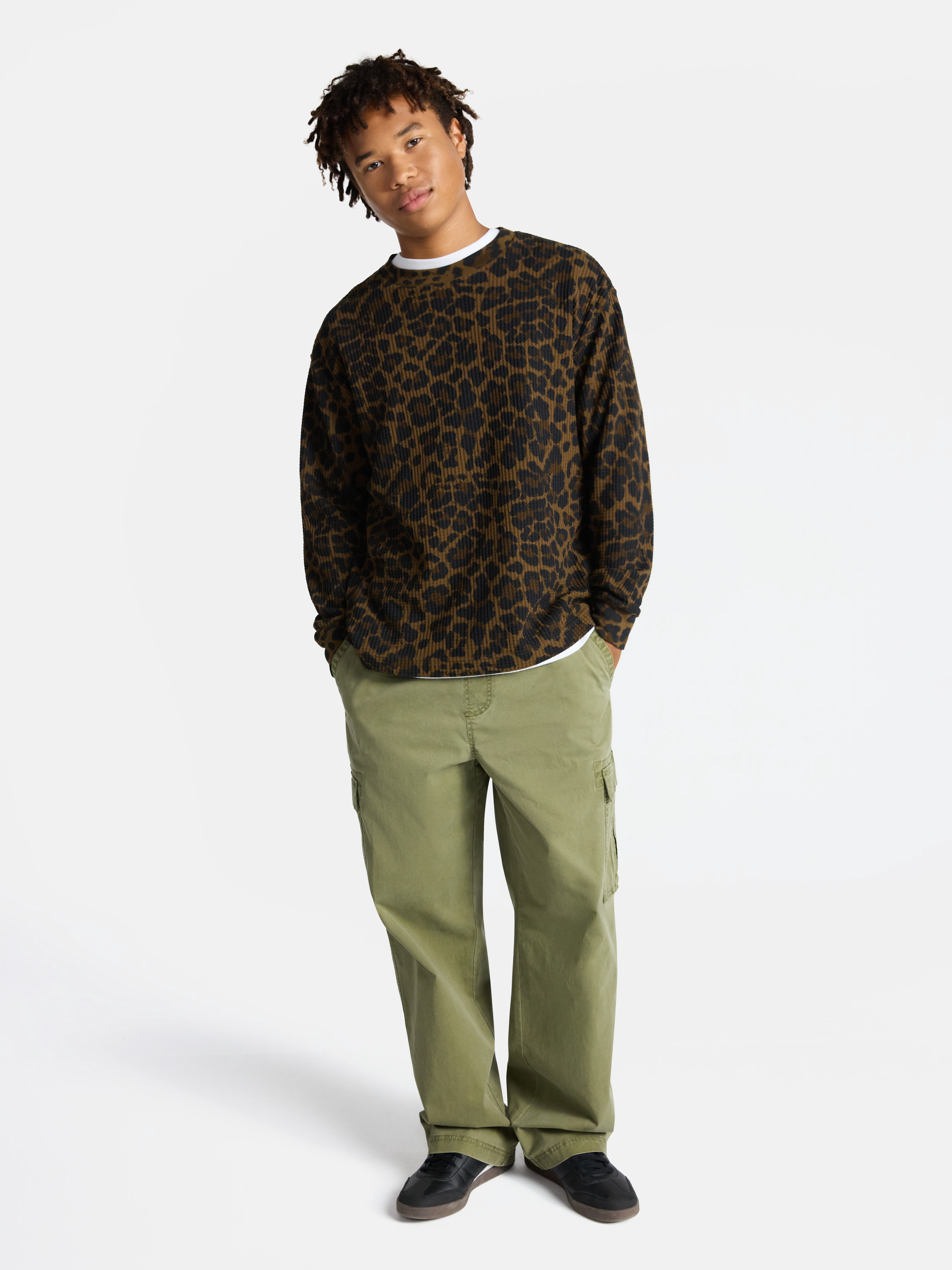 No Boundaries Thermal Tee with Long Sleeves, Men's & Big Men's