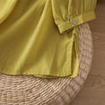 thumbnail image 4 of Moxiu Womens Peasant Tops and Blouses Loose Fit Summer Trendy Embroidered Shirts Dressy Casual Short Sleeve Cotton Linen Shirt 2025 Yellow,M, 4 of 8