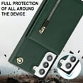 thumbnail image 2 of Allytech for Galaxy S22 Plus Case with Removable Crossbody Shoulder Lanyard Strap, PU Leather Shockproof Magnetic Closure Zipper Pocket Card Slots Case for Samsung Galaxy S22 Plus 5G 6.6" 2022, Green, 2 of 13