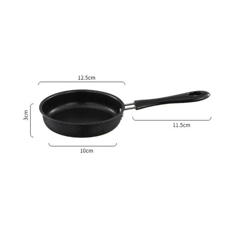 Fry Pan Non Stick Surface Smokeless Kitchen Cookware Small Saute Pan  Induction Omelette Pan for Induction Cooker Gas RV Black 