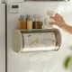 thumbnail image 3 of Bathroom Paper Towel Organizer Large Roll Wall Mount Holder with Clear Dustproof Cover Modern Tissue, 3 of 5