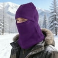 thumbnail image 2 of Unique Bargains 1 Pc Multi-function Face Mask Polar Fleece Balaclava for Cycling Dark Purple, 2 of 6