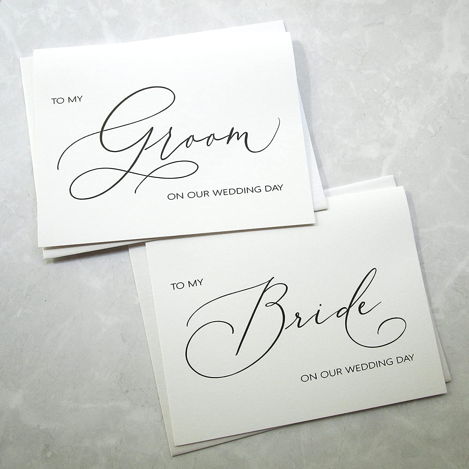 2 Pack Wedding Day Cards Set Groom Bride Wedding Vow Card With Envelopes To My Bride To My Groom On Our Wedding Day Wedding Card For Wedding Party Supplies