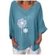 thumbnail image 2 of Pntutb Lady Mujer Dama Cuello en V Manga corta Impreso tops Camiseta Blusa Túnicas Pntutb Pntutb-4352, 2 of 2