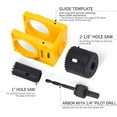thumbnail image 3 of 1-3/8" - 1-3/4" Door Lock Installation Kit for Wooden Doors with Guide Template, Door Lock Hole Saw, Carbon Steel, 3 of 3