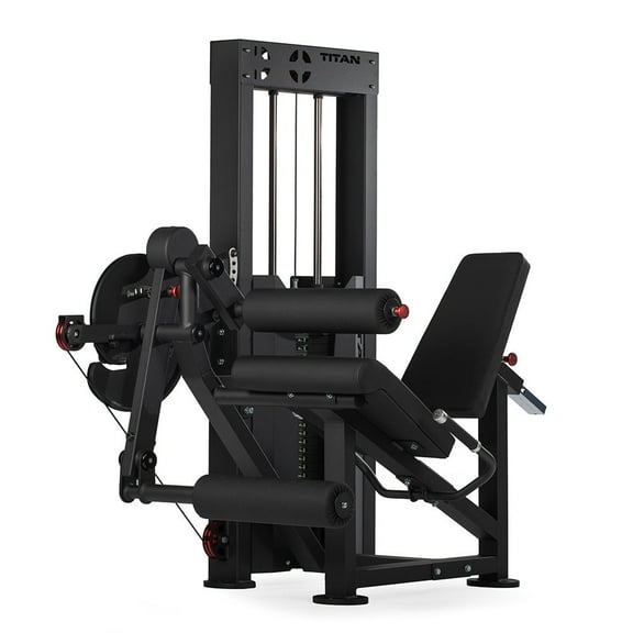 Titan Fitness Selectorized Leg Extension and Curl Machine, Pin-Loaded 250 LB Weight stack with 1:1 Ratio, Adjustable Seat and Footrest, Workout and Exercise Equipment for Quads and Hamstrings