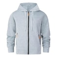 thumbnail image 3 of Aobny Athletic Mens Hoodies Heavyweight Gray Zip-Up Shirt Full Zip Hooded Funny Tshirts,S, 3 of 4