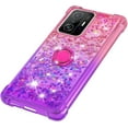 thumbnail image 6 of Case for Xiaomi 11T with Magnetic Ring Kickstand, Gradient Quicksand Glitter Flowing Liquid Floating Women Girls Cute Phone Case Clear TPU Cover for Xiaomi 11T Pro JB Pink Mauve, 6 of 14