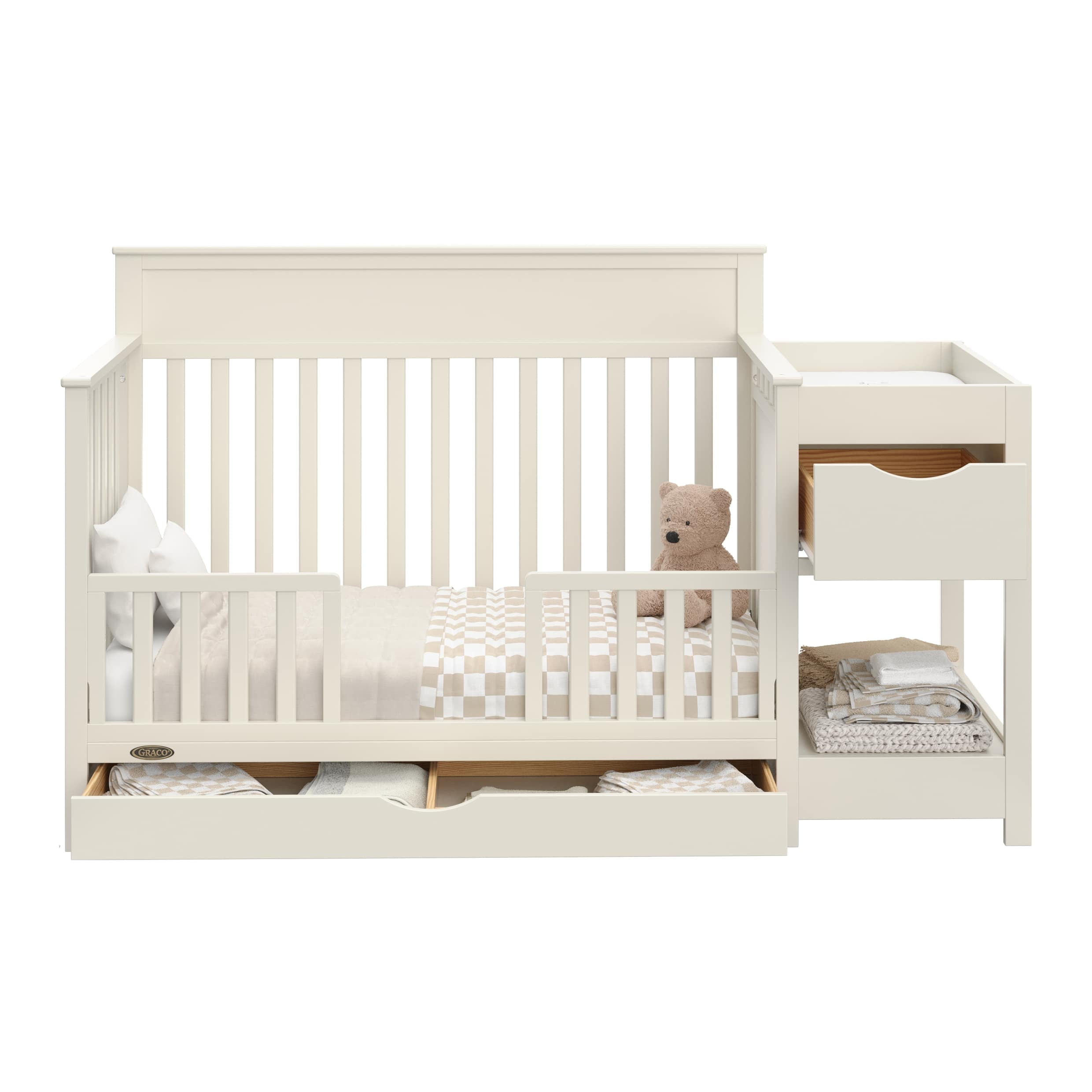 Graco Shiloh Convertible Baby Crib and Changer, Frosted Oat