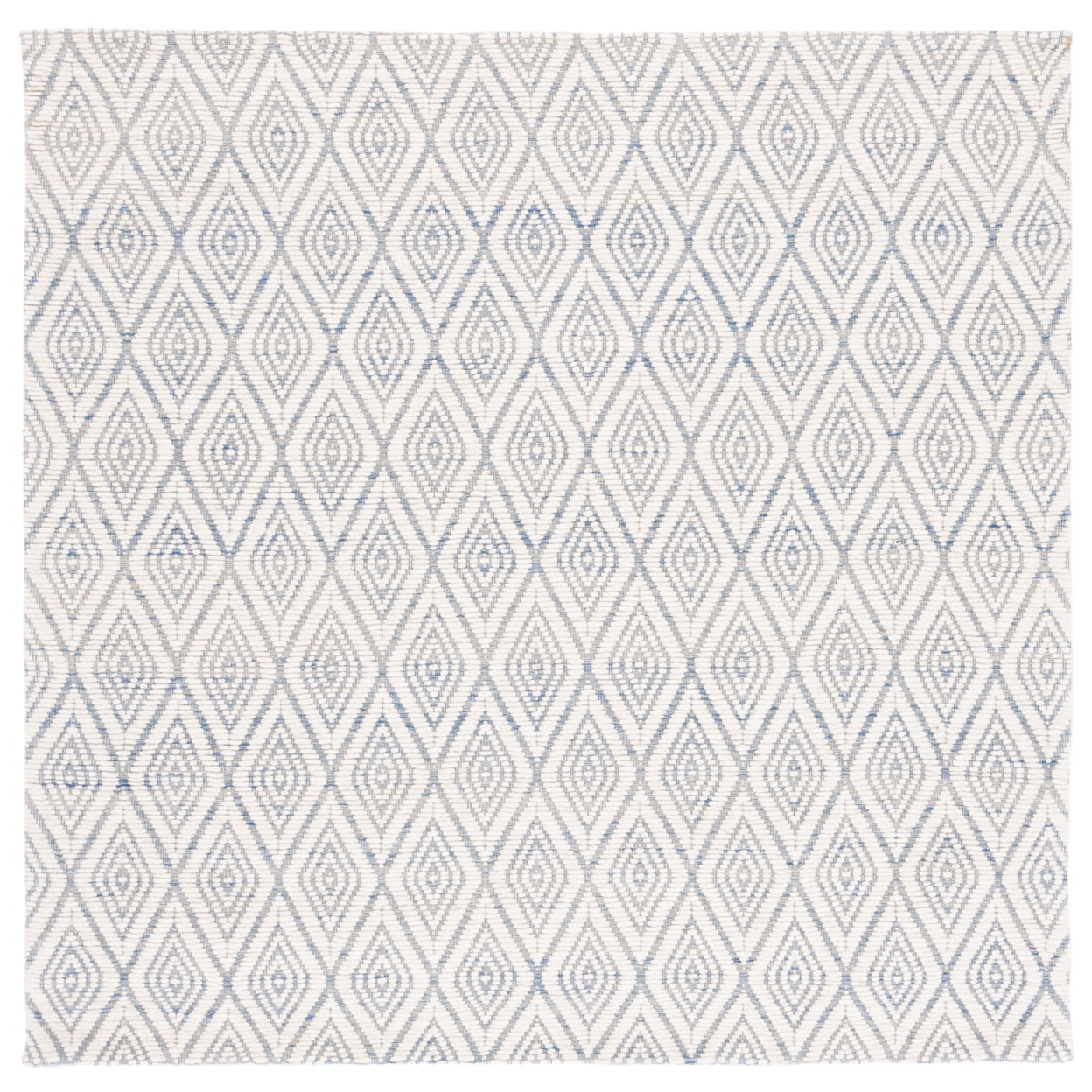 SAFAVIEH Marbella Winston Diamond Area Rug, Blue/Ivory, 6' x 6' Round