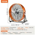 thumbnail image 5 of VEVOR 30-Inch High-Velocity Drum Fan, 13,000 CFM Industrial 3-Speed Fan for Warehouses & Commercial Use, 5 of 12
