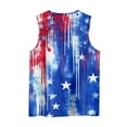 thumbnail image 4 of Women's Lightweight Round Neck Vest Top, Casual Independence Day Printed Sleeveless Blouse for Beach & Vacation Outfits,Blue L, 4 of 4
