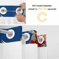 thumbnail image 2 of No Hook Japanese Style Shower Curtain with Snap in Liner Set, Blue Rustic Botanical Blossom Peony Birds Waterproof Bathroom Curtains with See Through Top Window, Hotel Style Standard 72 x 72 Inch, 2 of 9