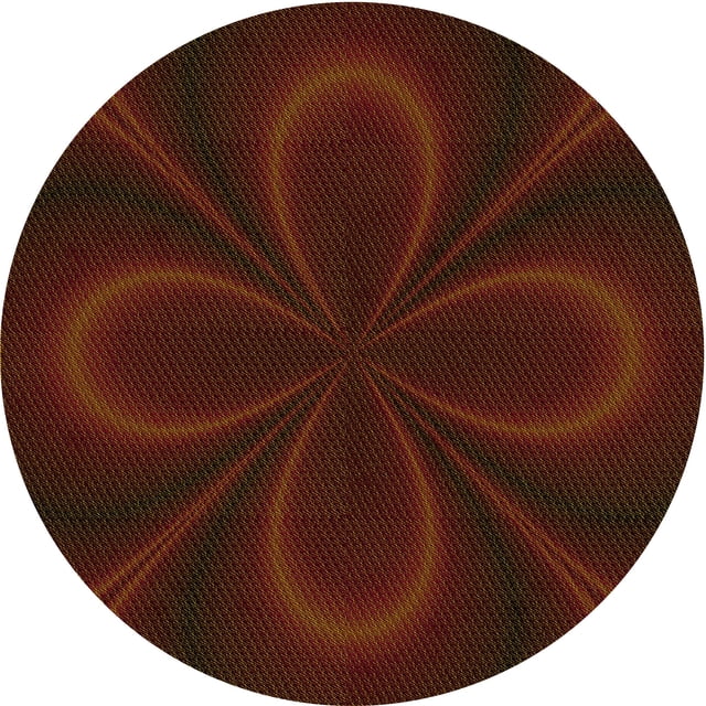 Ahgly Company Tapis Rond Lavable en Machine Intérieur Transitionnel Brun Selle, 6 Pieds Rond