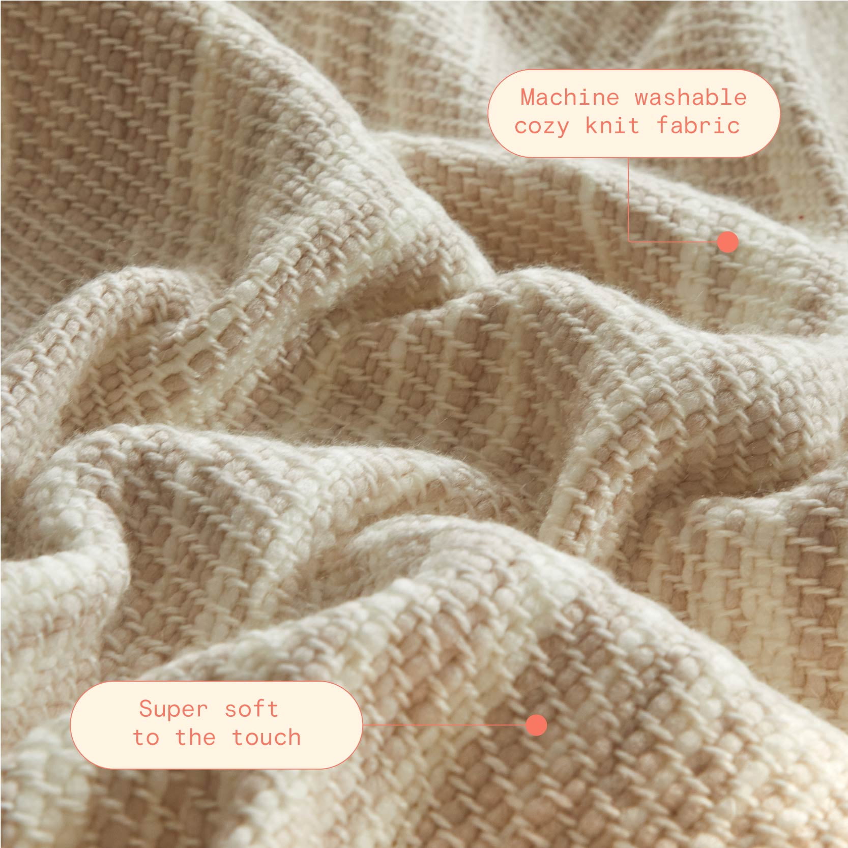 Beautiful Neutral Woven Throw by Drew Barrymore, 50" x 60"