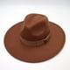 thumbnail image 1 of Sombrero Fedora de ala ancha para hombre y mujer, sombrero de fieltro con cinta, estilo Retro, Trilby, clásico, color negro, para invierno y otoño, 9,5 cm, 1 of 4