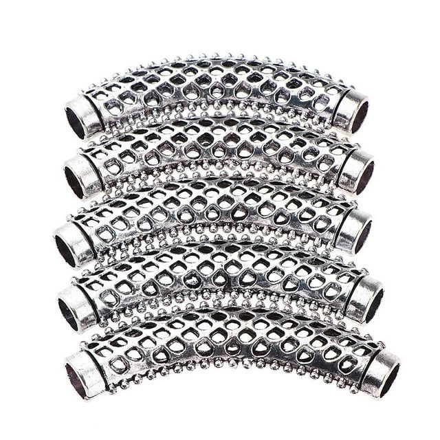 MERIGLARE 5 Pcs Perles de Dreadlock Tubes de Bijoux Tressés Pendentifs pour Cheveux Manchette 06