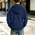 thumbnail image 5 of Nugftut Sweatshirts for Boys Corduroy Full-Zip Hooded Long Sleeve Sweatshirts Size 3-4 Navy, 5 of 7