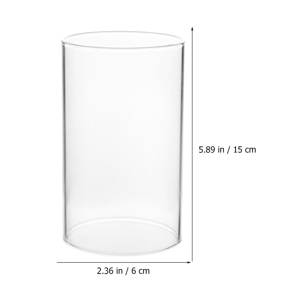 Glass Candle Cover Glass Candleholder Tube Shade Open Flame Glass Candle Cylinder